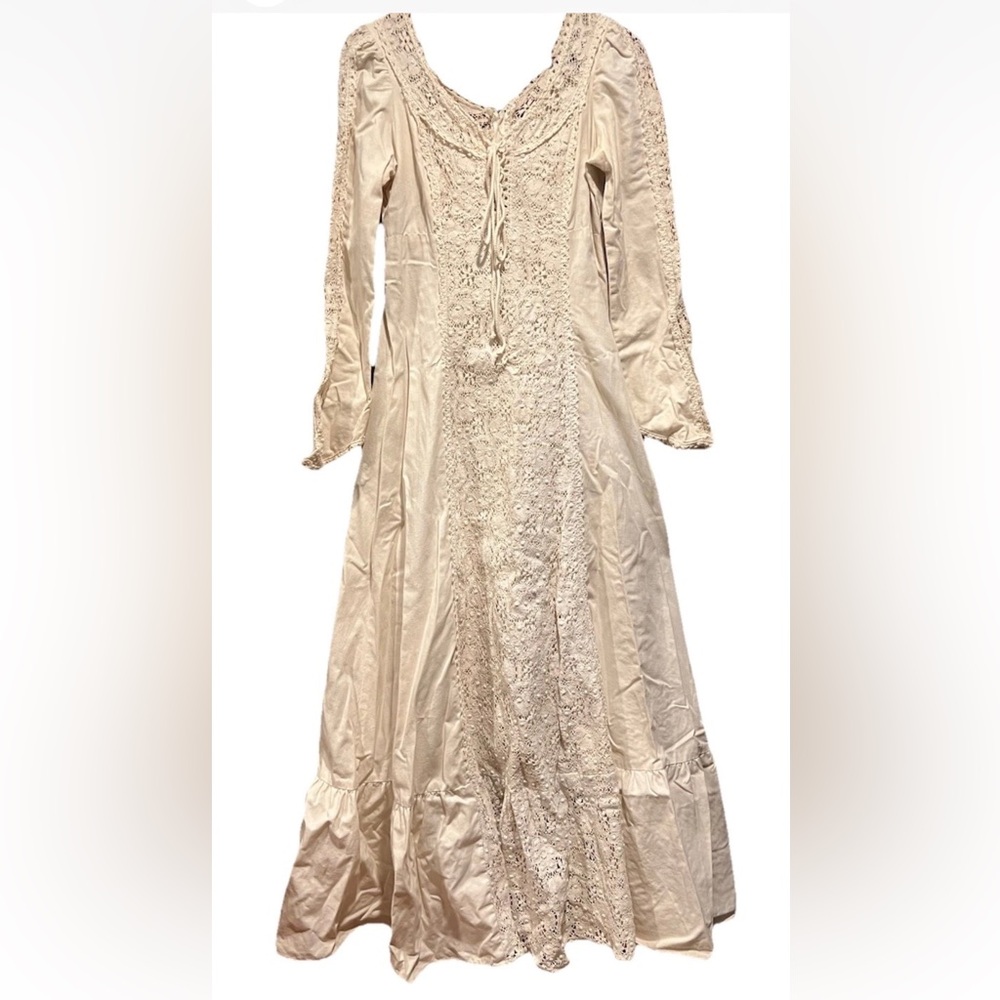 Gunne Sax Black Label Corset Prairie Wedding Dress Cottagecore Victorian Size 11